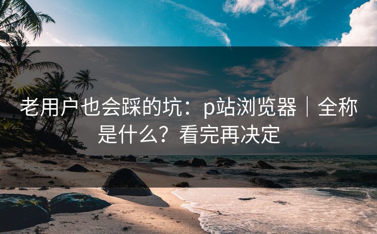 老用户也会踩的坑：p站浏览器｜全称是什么？看完再决定