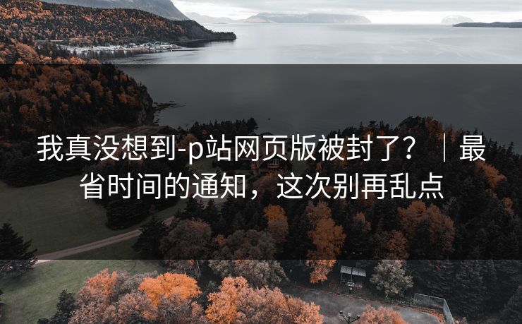 我真没想到-p站网页版被封了？｜最省时间的通知，这次别再乱点