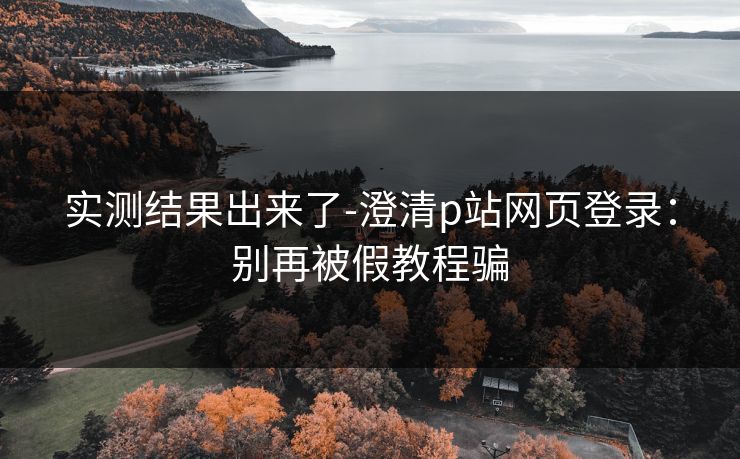 实测结果出来了-澄清p站网页登录：别再被假教程骗