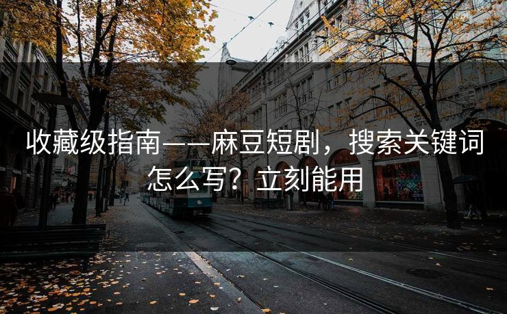 收藏级指南——麻豆短剧，搜索关键词怎么写？立刻能用