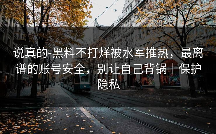 说真的-黑料不打烊被水军推热，最离谱的账号安全，别让自己背锅｜保护隐私