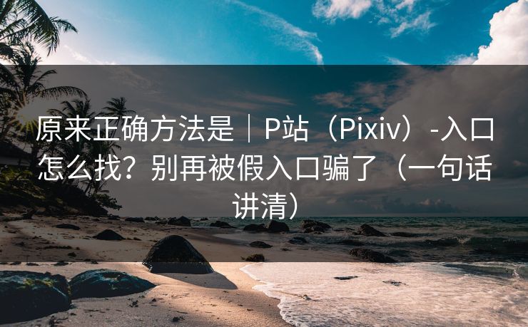 原来正确方法是|P站(Pixiv)-入口怎么找?别再被假入口骗了(一句话讲清)