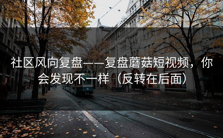 社区风向复盘——复盘蘑菇短视频，你会发现不一样（反转在后面）