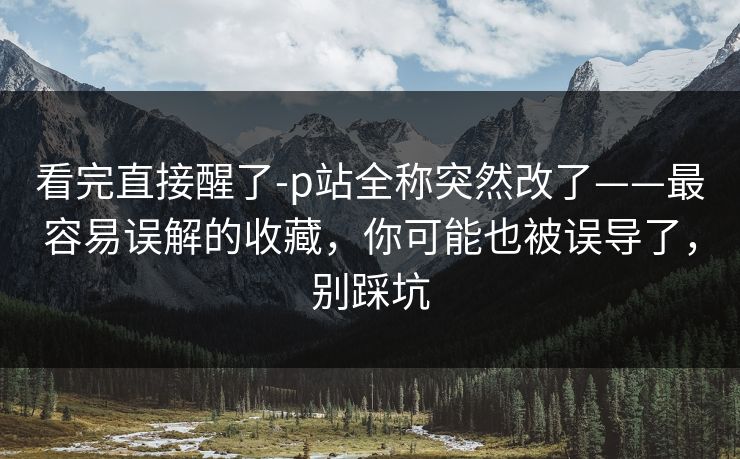 看完直接醒了-p站全称突然改了——最容易误解的收藏，你可能也被误导了，别踩坑